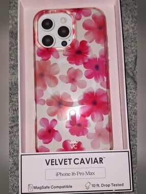 Velvet Caviar Pink Floral MagSafe Case for iPhone 16 Pro Max